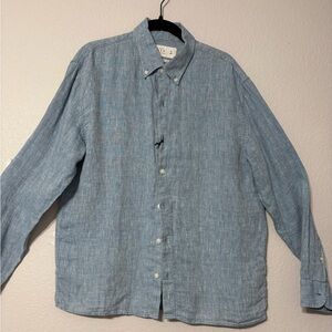 Men’s Abercrombie & Fitch Light Blue Linen Button Down. Long Sleeve. Office